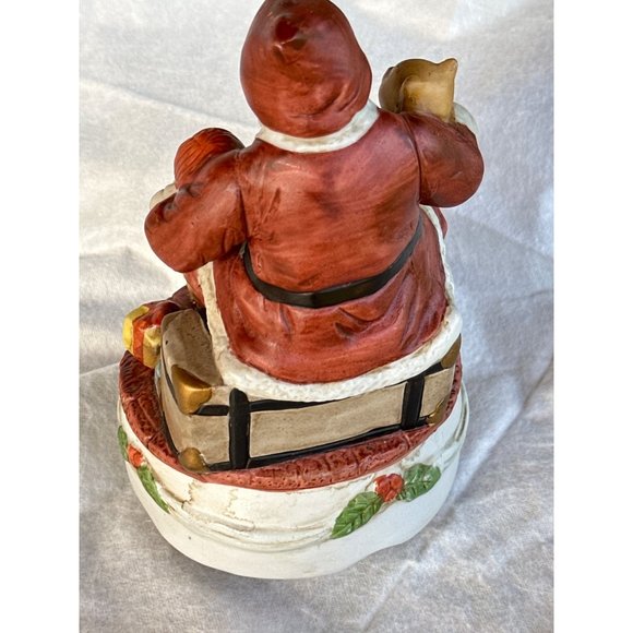 Homco Santa Claus Musical Santa Bisque Figurine Vintage 80s Christmas Season - Picture 3 of 4